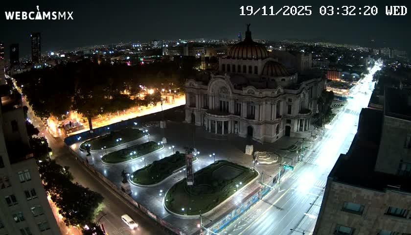 Mexio City, Palacio de Bellas Artes ( Palace of Fine Arts)  Live Cam - Cuauhtemoc, Ciudad de Mexico, Mexico