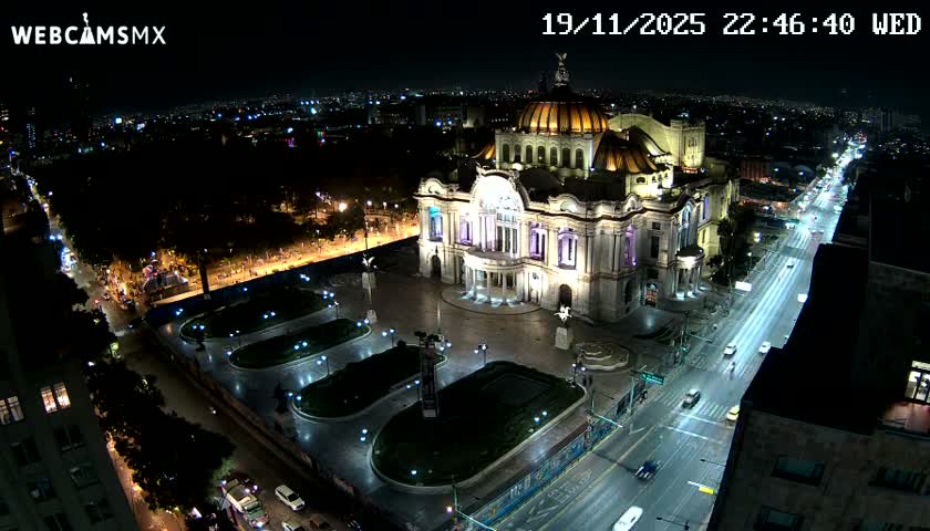 Mexio City, Palacio de Bellas Artes ( Palace of Fine Arts)  Live Cam - Cuauhtemoc, Ciudad de Mexico, Mexico