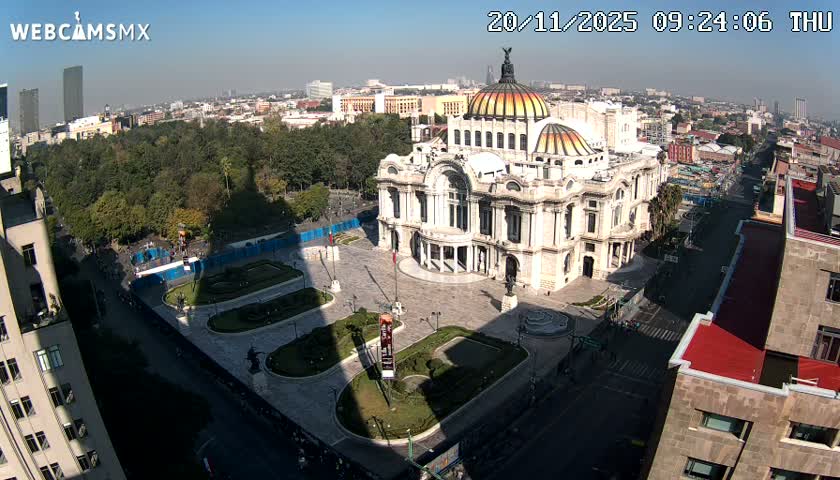 Mexio City, Palacio de Bellas Artes ( Palace of Fine Arts)  Live Cam - Cuauhtemoc, Ciudad de Mexico, Mexico