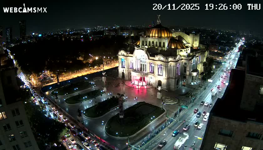 Mexio City, Palacio de Bellas Artes ( Palace of Fine Arts)  Live Cam - Cuauhtemoc, Ciudad de Mexico, Mexico