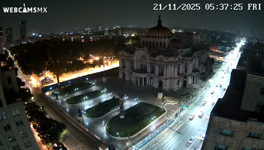 Mexio City, Palacio de Bellas Artes ( Palace of Fine Arts)  Live Cam - Cuauhtemoc, Ciudad de Mexico, Mexico
