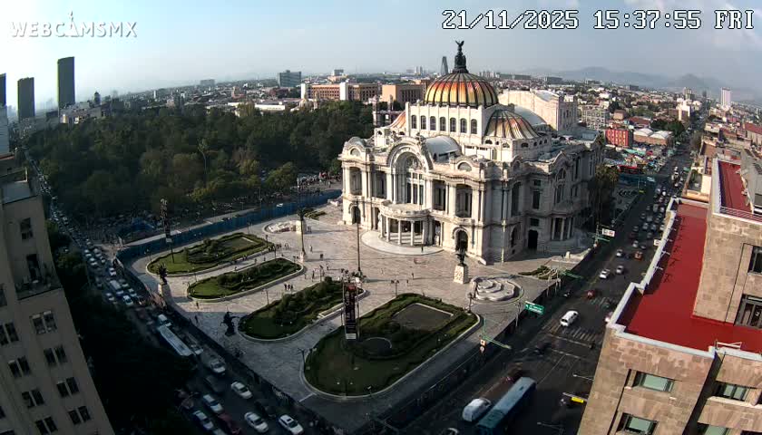 Mexio City, Palacio de Bellas Artes ( Palace of Fine Arts)  Live Cam - Cuauhtemoc, Ciudad de Mexico, Mexico