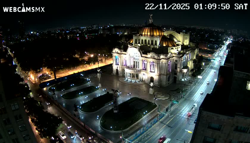 Mexio City, Palacio de Bellas Artes ( Palace of Fine Arts)  Live Cam - Cuauhtemoc, Ciudad de Mexico, Mexico