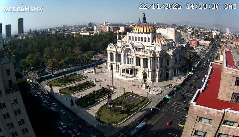 Mexio City, Palacio de Bellas Artes ( Palace of Fine Arts)  Live Cam - Cuauhtemoc, Ciudad de Mexico, Mexico