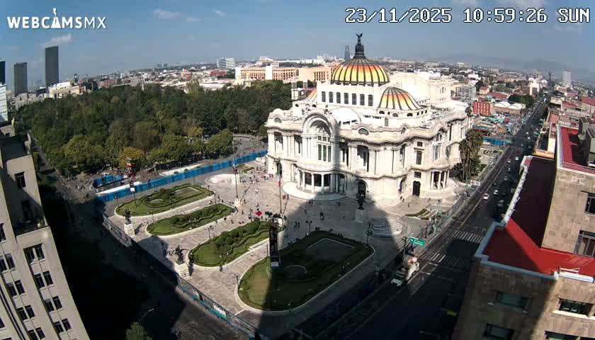 Mexio City, Palacio de Bellas Artes ( Palace of Fine Arts)  Live Cam - Cuauhtemoc, Ciudad de Mexico, Mexico