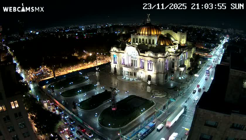 Mexio City, Palacio de Bellas Artes ( Palace of Fine Arts)  Live Cam - Cuauhtemoc, Ciudad de Mexico, Mexico