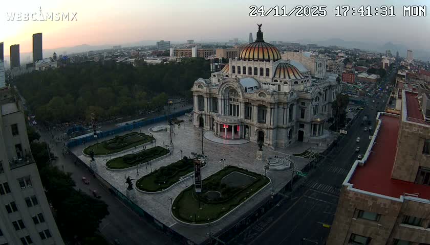 Mexio City, Palacio de Bellas Artes ( Palace of Fine Arts)  Live Cam - Cuauhtemoc, Ciudad de Mexico, Mexico