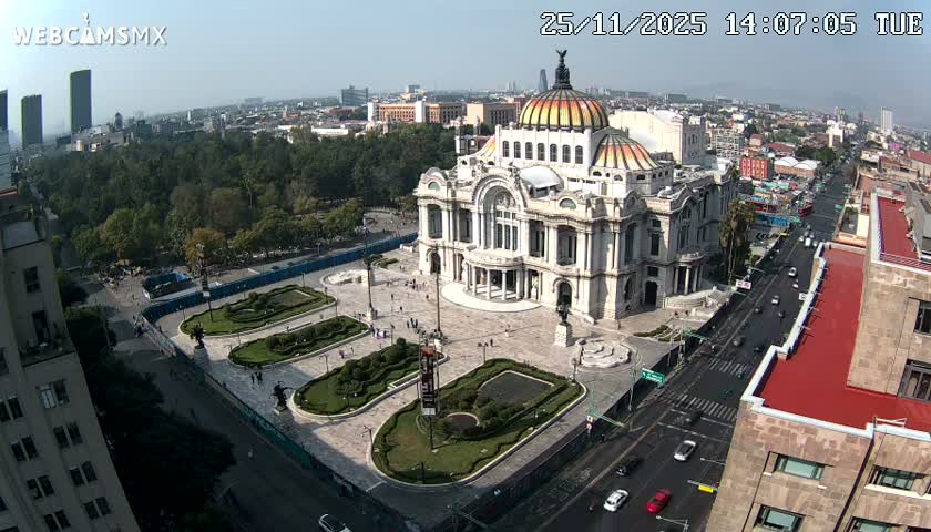 Mexio City, Palacio de Bellas Artes ( Palace of Fine Arts)  Live Cam - Cuauhtemoc, Ciudad de Mexico, Mexico