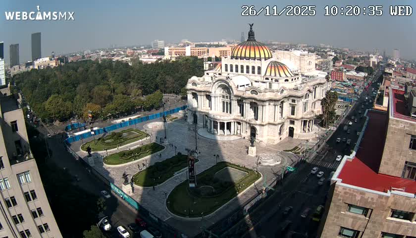 Mexio City, Palacio de Bellas Artes ( Palace of Fine Arts)  Live Cam - Cuauhtemoc, Ciudad de Mexico, Mexico