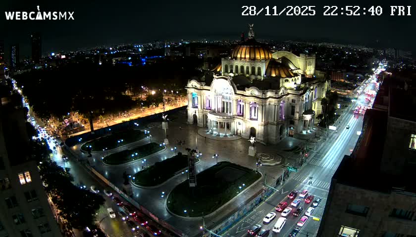 Mexio City, Palacio de Bellas Artes ( Palace of Fine Arts)  Live Cam - Cuauhtemoc, Ciudad de Mexico, Mexico