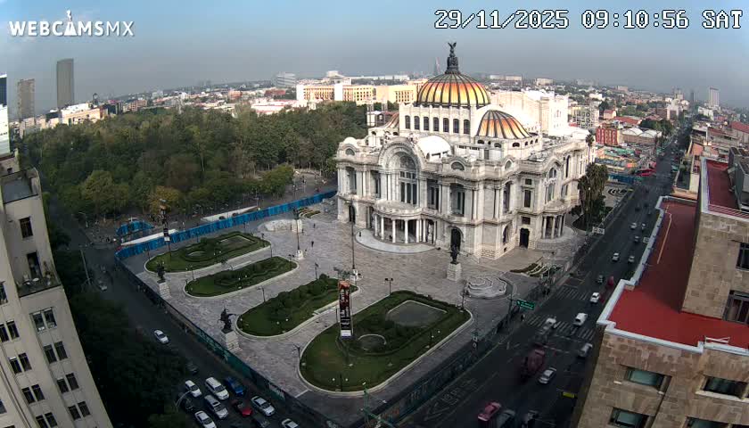 Mexio City, Palacio de Bellas Artes ( Palace of Fine Arts)  Live Cam - Cuauhtemoc, Ciudad de Mexico, Mexico