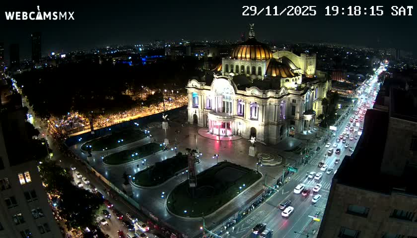Mexio City, Palacio de Bellas Artes ( Palace of Fine Arts)  Live Cam - Cuauhtemoc, Ciudad de Mexico, Mexico