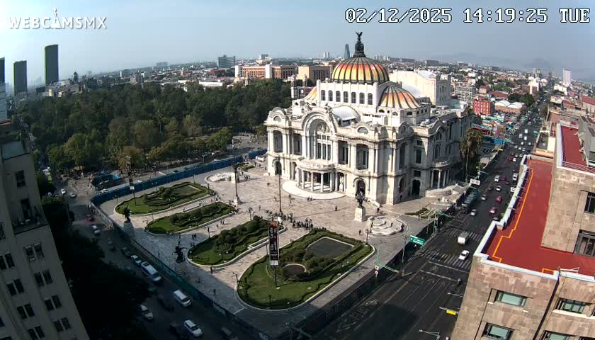 Mexio City, Palacio de Bellas Artes ( Palace of Fine Arts)  Live Cam - Cuauhtemoc, Ciudad de Mexico, Mexico