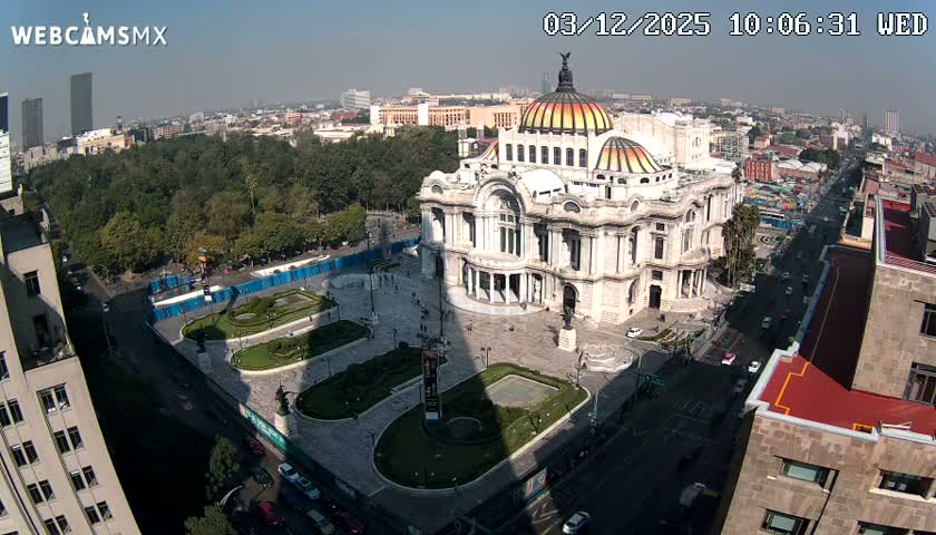 Mexio City, Palacio de Bellas Artes ( Palace of Fine Arts)  Live Cam - Cuauhtemoc, Ciudad de Mexico, Mexico