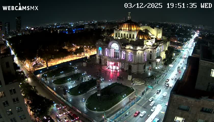 Mexio City, Palacio de Bellas Artes ( Palace of Fine Arts)  Live Cam - Cuauhtemoc, Ciudad de Mexico, Mexico