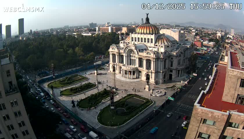 Mexio City, Palacio de Bellas Artes ( Palace of Fine Arts)  Live Cam - Cuauhtemoc, Ciudad de Mexico, Mexico