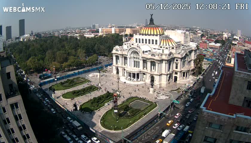 Mexio City, Palacio de Bellas Artes ( Palace of Fine Arts)  Live Cam - Cuauhtemoc, Ciudad de Mexico, Mexico
