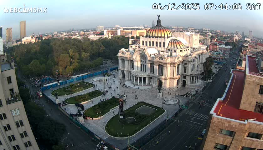 Mexio City, Palacio de Bellas Artes ( Palace of Fine Arts)  Live Cam - Cuauhtemoc, Ciudad de Mexico, Mexico
