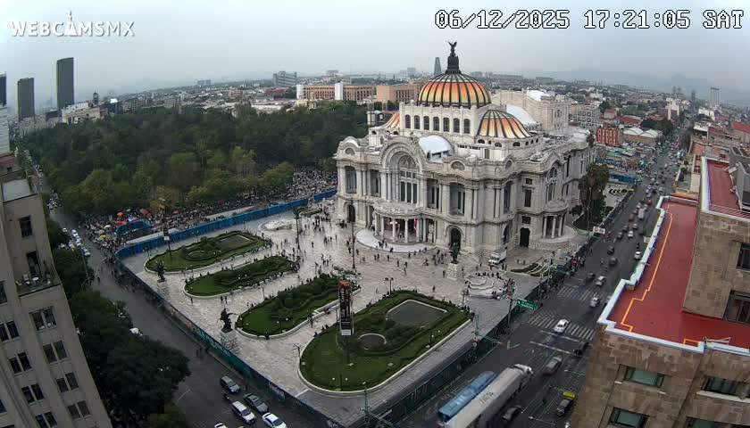 Mexio City, Palacio de Bellas Artes ( Palace of Fine Arts)  Live Cam - Cuauhtemoc, Ciudad de Mexico, Mexico