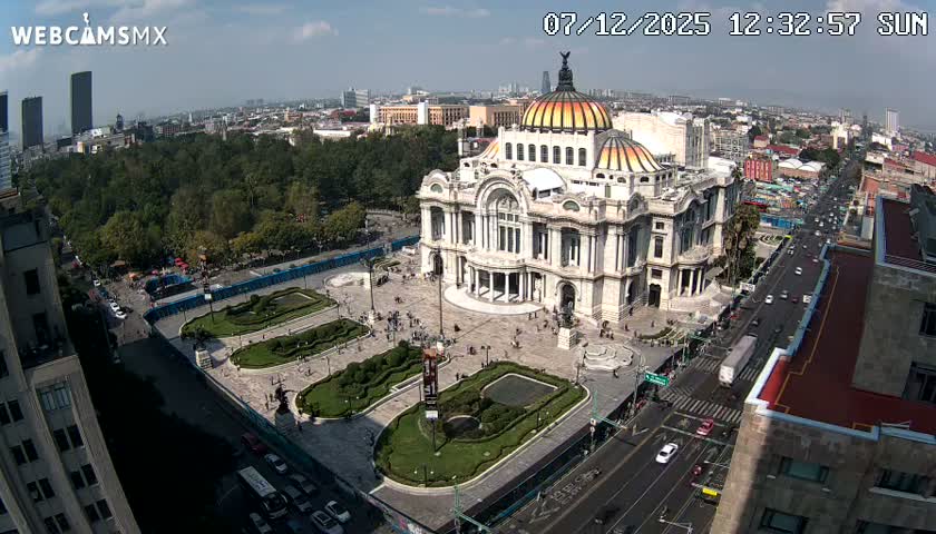 Mexio City, Palacio de Bellas Artes ( Palace of Fine Arts)  Live Cam - Cuauhtemoc, Ciudad de Mexico, Mexico