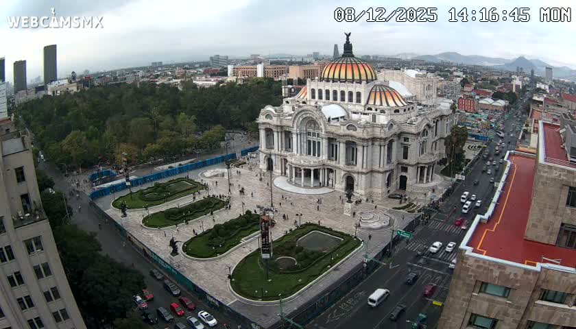 Mexio City, Palacio de Bellas Artes ( Palace of Fine Arts)  Live Cam - Cuauhtemoc, Ciudad de Mexico, Mexico