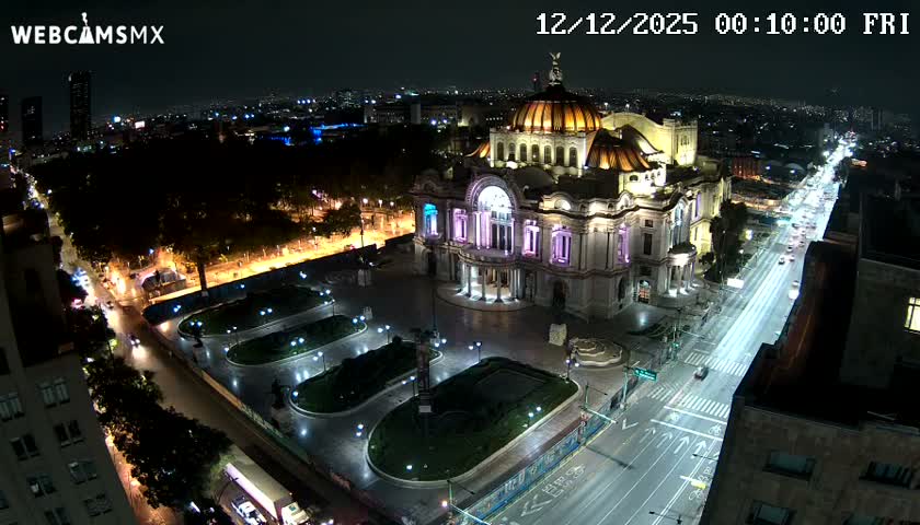 Mexio City, Palacio de Bellas Artes ( Palace of Fine Arts)  Live Cam - Cuauhtemoc, Ciudad de Mexico, Mexico