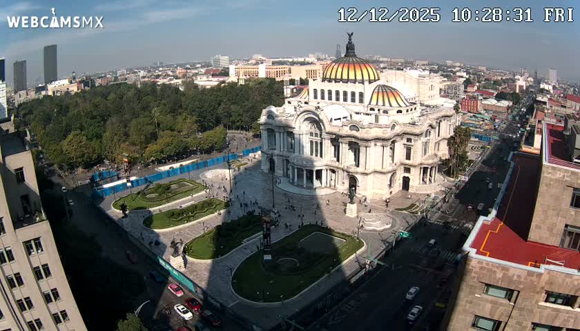 Mexio City, Palacio de Bellas Artes ( Palace of Fine Arts)  Live Cam - Cuauhtemoc, Ciudad de Mexico, Mexico