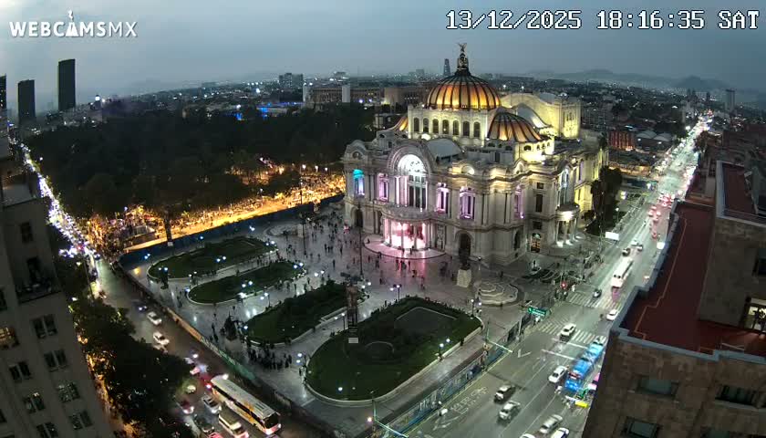 Mexio City, Palacio de Bellas Artes ( Palace of Fine Arts)  Live Cam - Cuauhtemoc, Ciudad de Mexico, Mexico