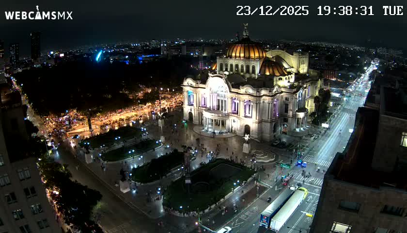 Mexio City, Palacio de Bellas Artes ( Palace of Fine Arts)  Live Cam - Cuauhtemoc, Ciudad de Mexico, Mexico