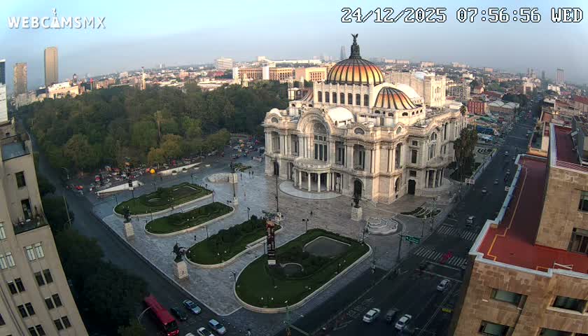 Mexio City, Palacio de Bellas Artes ( Palace of Fine Arts)  Live Cam - Cuauhtemoc, Ciudad de Mexico, Mexico