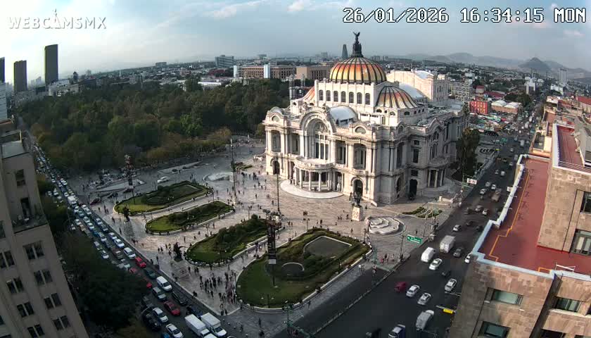 Mexio City, Palacio de Bellas Artes ( Palace of Fine Arts)  Live Cam - Cuauhtemoc, Ciudad de Mexico, Mexico