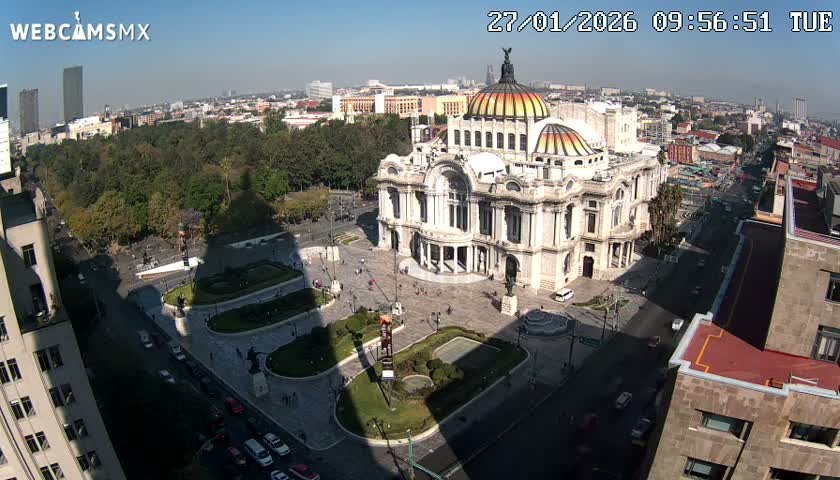Mexio City, Palacio de Bellas Artes ( Palace of Fine Arts)  Live Cam - Cuauhtemoc, Ciudad de Mexico, Mexico