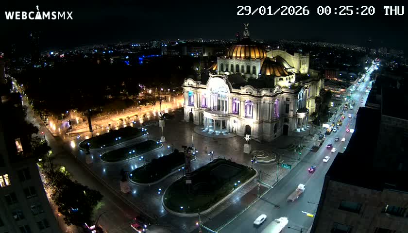 Mexio City, Palacio de Bellas Artes ( Palace of Fine Arts)  Live Cam - Cuauhtemoc, Ciudad de Mexico, Mexico