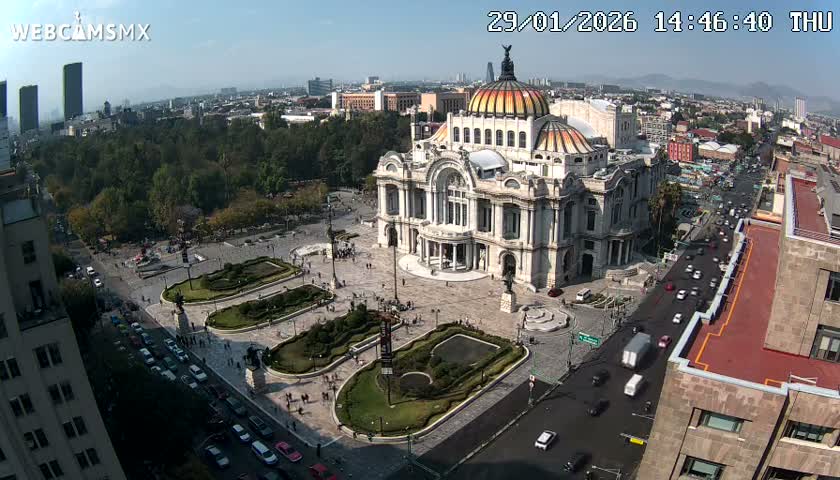 Mexio City, Palacio de Bellas Artes ( Palace of Fine Arts)  Live Cam - Cuauhtemoc, Ciudad de Mexico, Mexico