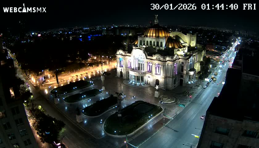 Mexio City, Palacio de Bellas Artes ( Palace of Fine Arts)  Live Cam - Cuauhtemoc, Ciudad de Mexico, Mexico