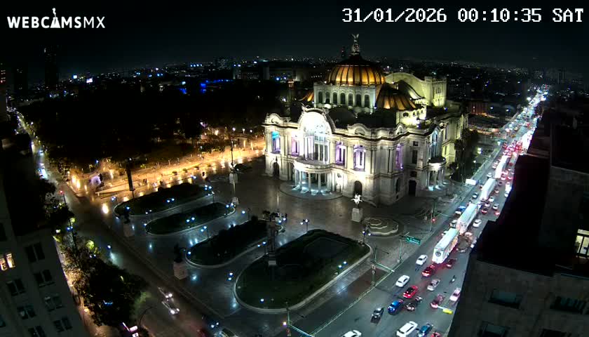 Mexio City, Palacio de Bellas Artes ( Palace of Fine Arts)  Live Cam - Cuauhtemoc, Ciudad de Mexico, Mexico
