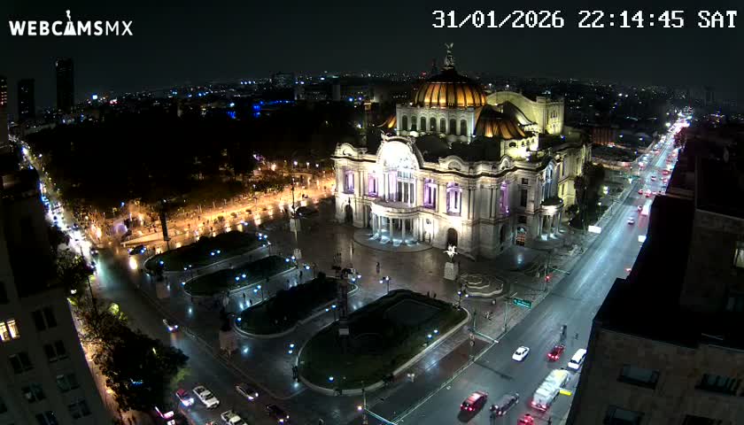 Mexio City, Palacio de Bellas Artes ( Palace of Fine Arts)  Live Cam - Cuauhtemoc, Ciudad de Mexico, Mexico