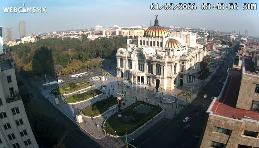 Mexio City, Palacio de Bellas Artes ( Palace of Fine Arts)  Live Cam - Cuauhtemoc, Ciudad de Mexico, Mexico