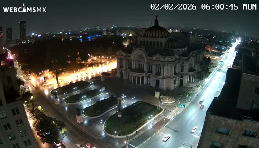 Mexio City, Palacio de Bellas Artes ( Palace of Fine Arts)  Live Cam - Cuauhtemoc, Ciudad de Mexico, Mexico