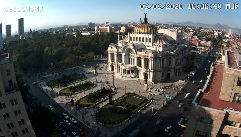 Mexio City, Palacio de Bellas Artes ( Palace of Fine Arts)  Live Cam - Cuauhtemoc, Ciudad de Mexico, Mexico