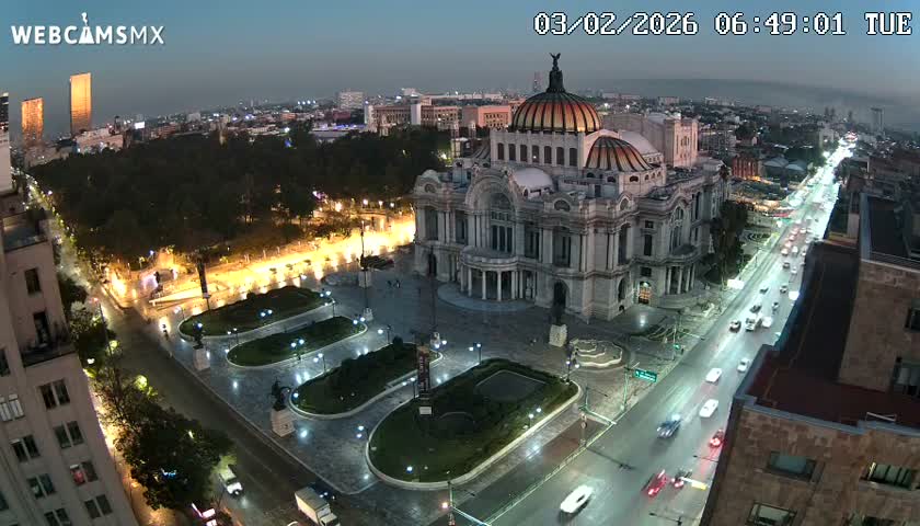 Mexio City, Palacio de Bellas Artes ( Palace of Fine Arts)  Live Cam - Cuauhtemoc, Ciudad de Mexico, Mexico