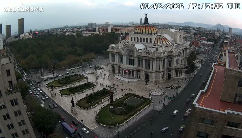 Mexio City, Palacio de Bellas Artes ( Palace of Fine Arts)  Live Cam - Cuauhtemoc, Ciudad de Mexico, Mexico