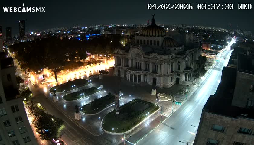 Mexio City, Palacio de Bellas Artes ( Palace of Fine Arts)  Live Cam - Cuauhtemoc, Ciudad de Mexico, Mexico
