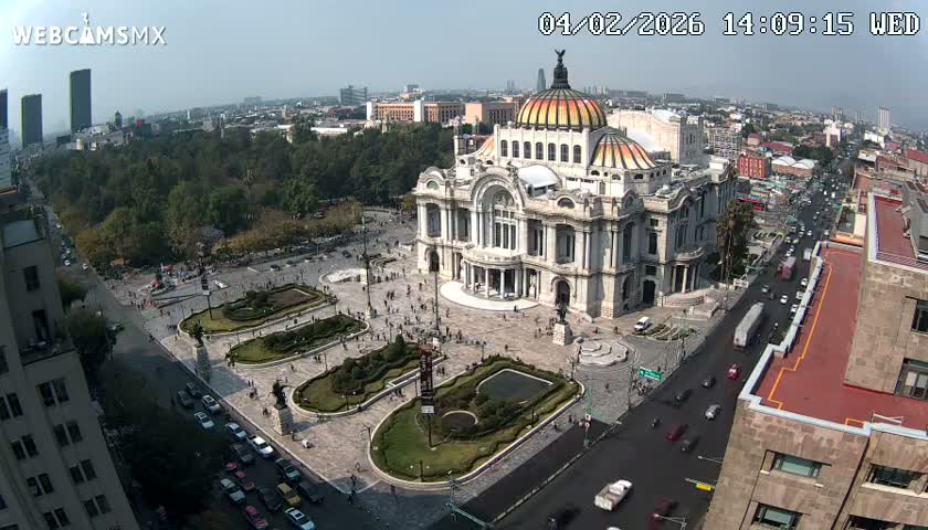 Mexio City, Palacio de Bellas Artes ( Palace of Fine Arts)  Live Cam - Cuauhtemoc, Ciudad de Mexico, Mexico