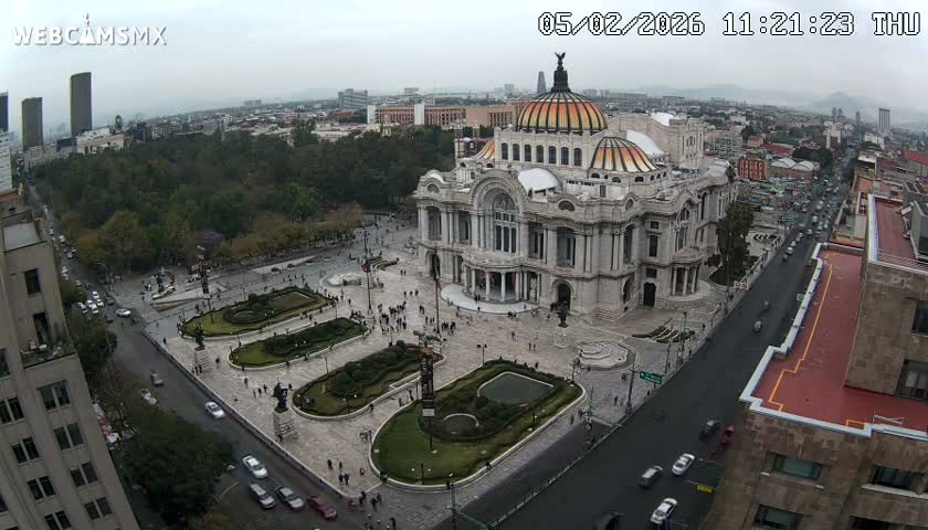 Mexio City, Palacio de Bellas Artes ( Palace of Fine Arts)  Live Cam - Cuauhtemoc, Ciudad de Mexico, Mexico