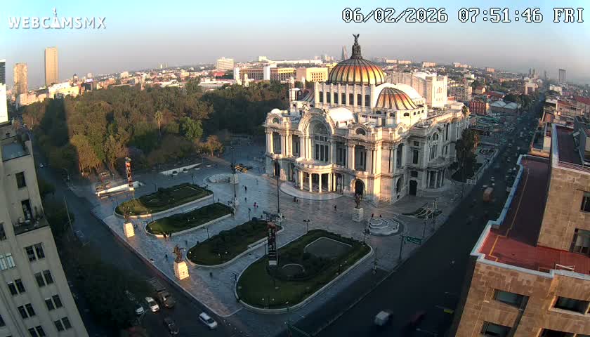 Mexio City, Palacio de Bellas Artes ( Palace of Fine Arts)  Live Cam - Cuauhtemoc, Ciudad de Mexico, Mexico