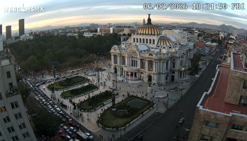 Mexio City, Palacio de Bellas Artes ( Palace of Fine Arts)  Live Cam - Cuauhtemoc, Ciudad de Mexico, Mexico