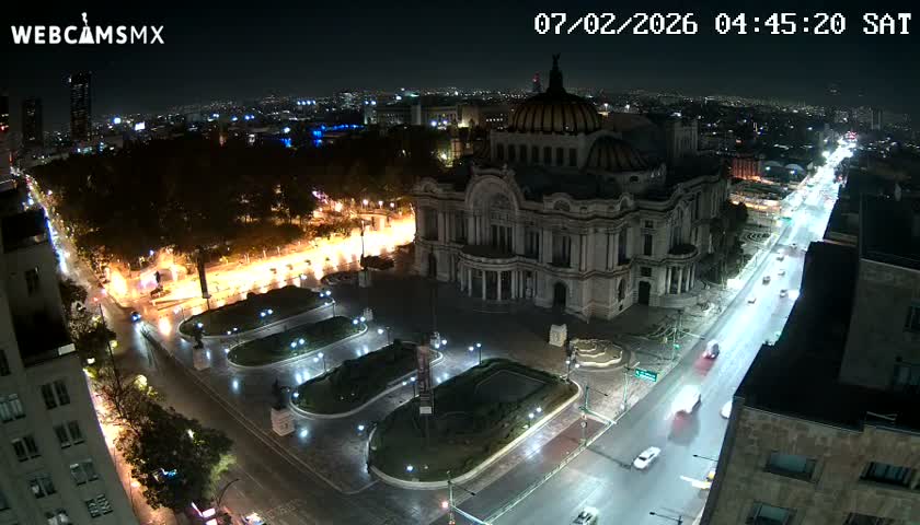 Mexio City, Palacio de Bellas Artes ( Palace of Fine Arts)  Live Cam - Cuauhtemoc, Ciudad de Mexico, Mexico