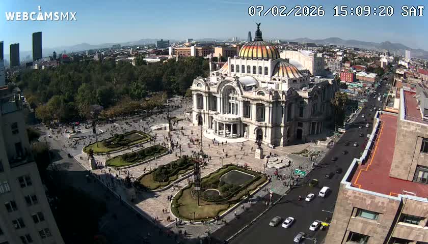 Mexio City, Palacio de Bellas Artes ( Palace of Fine Arts)  Live Cam - Cuauhtemoc, Ciudad de Mexico, Mexico