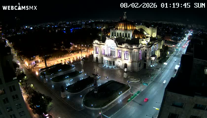 Mexio City, Palacio de Bellas Artes ( Palace of Fine Arts)  Live Cam - Cuauhtemoc, Ciudad de Mexico, Mexico